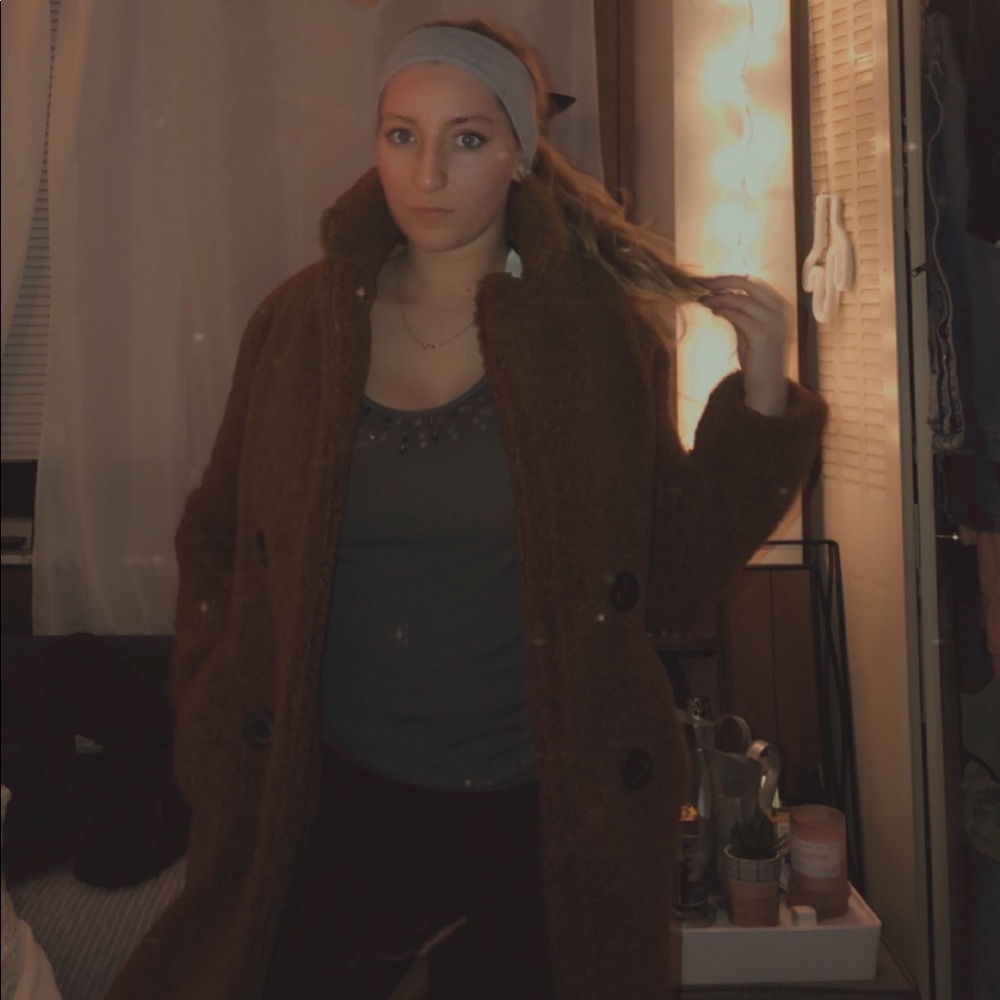 Medium Brown Winter Sherpa Coat